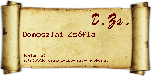 Domoszlai Zsófia névjegykártya