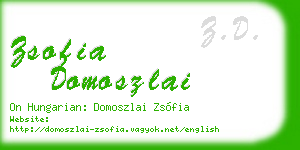 zsofia domoszlai business card